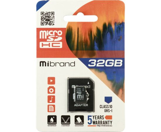 Карта памяти Mibrand 32GB microSDHC class 10 UHS-I (MICDHU1/32GB-A)