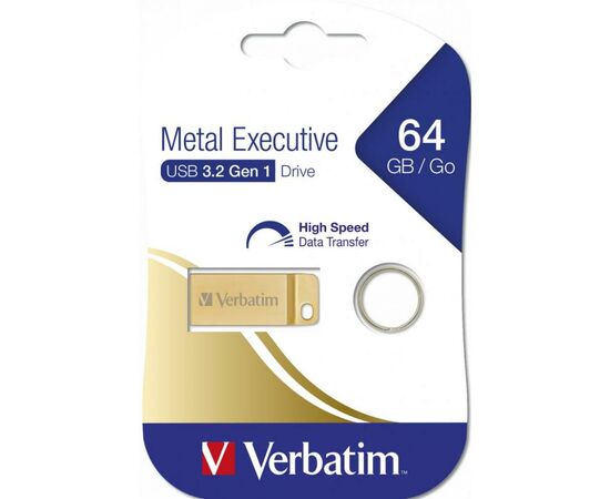 USB флеш накопитель Verbatim 64GB Metal Executive Gold USB 3.0 (99106), изображение 5 USB флеш накопитель Verbatim 64GB Metal Executive Gold USB 3.0 (99106), изображение 5