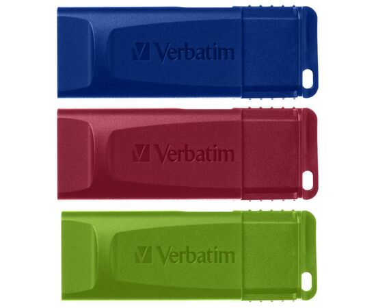 USB флеш накопитель Verbatim 3x16GB Slider Red/Blue/Green USB 2.0 (49326), изображение 3 USB флеш накопитель Verbatim 3x16GB Slider Red/Blue/Green USB 2.0 (49326), изображение 3