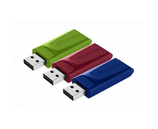 USB флеш накопитель Verbatim 3x16GB Slider Red/Blue/Green USB 2.0 (49326)