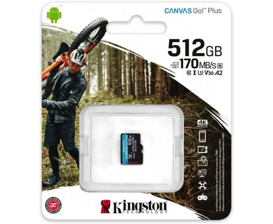 Карта памяти Kingston 512GB microSDXC class 10 UHS-I/U3 Canvas Go Plus (SDCG3/512GBSP), изображение 6 Карта памяти Kingston 512GB microSDXC class 10 UHS-I/U3 Canvas Go Plus (SDCG3/512GBSP), изображение 6