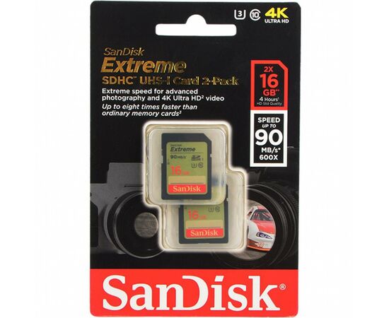 Карта памяти SanDisk 2x16GB SDXC class 10 UHS-1 (SDSDXNE-016G-GNCI2), изображение 3 Карта памяти SanDisk 2x16GB SDXC class 10 UHS-1 (SDSDXNE-016G-GNCI2), изображение 3