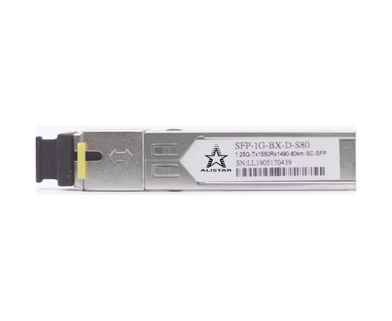 Модуль SFP Alistar Модуль SFP 1000BASE-BX 1SM WDM SC 80KM TX1550/RX1490nm DDM (SFP-1G-BX-D-S80)