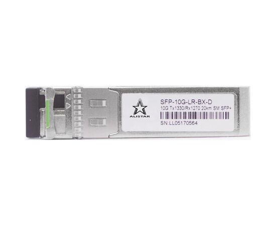 Модуль SFP Alistar Модуль SFP+ 10GBASE-BX 1SM WDM LC 20KM TX1330/RX1270nm DOM (SFP-10G-LR-BX-D)