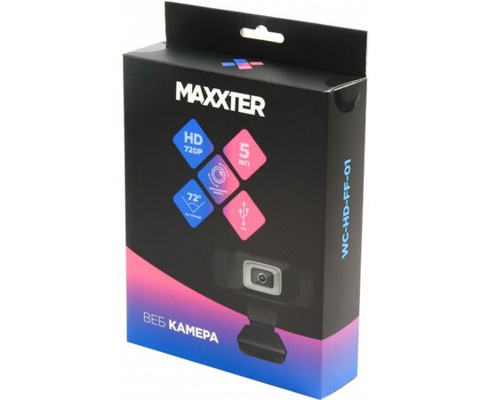 Веб-камера Maxxter HD 1280x720 (WC-HD-FF-01), зображення 4 Веб-камера Maxxter HD 1280x720 (WC-HD-FF-01), зображення 4