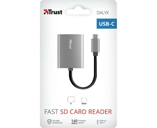 Считыватель флеш-карт Trust DALYX FAST USB-C ALUMINIUM (24136_TRUST), изображение 10 Считыватель флеш-карт Trust DALYX FAST USB-C ALUMINIUM (24136_TRUST), изображение 10