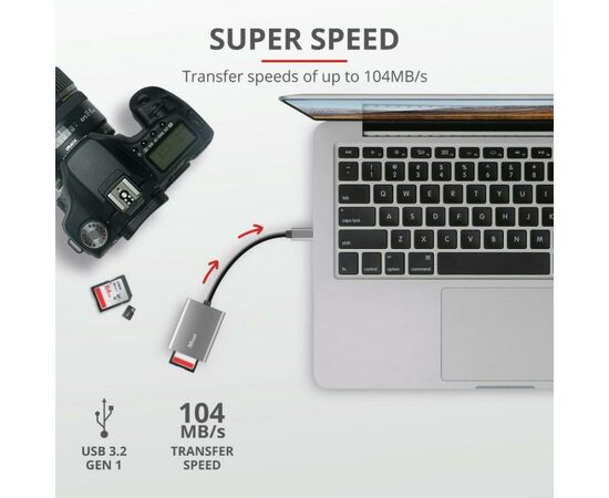 Считыватель флеш-карт Trust DALYX FAST USB-C ALUMINIUM (24136_TRUST), изображение 7 Считыватель флеш-карт Trust DALYX FAST USB-C ALUMINIUM (24136_TRUST), изображение 7