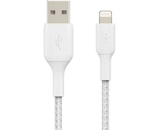 Дата кабель USB 2.0 AM to Lightning 1.0m white Belkin (CAA002BT1MWH), изображение 2 Дата кабель USB 2.0 AM to Lightning 1.0m white Belkin (CAA002BT1MWH), изображение 2