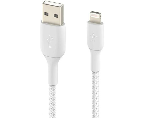 Дата кабель USB 2.0 AM to Lightning 1.0m white Belkin (CAA002BT1MWH), изображение 3 Дата кабель USB 2.0 AM to Lightning 1.0m white Belkin (CAA002BT1MWH), изображение 3
