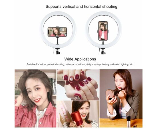 Набор блогера Puluz Ring USB LED lamp PKT3061B 11.8" + tripod 1.65 м (PKT3061B), изображение 6 Набор блогера Puluz Ring USB LED lamp PKT3061B 11.8" + tripod 1.65 м (PKT3061B), изображение 6