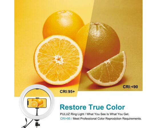 Набор блогера Puluz Ring USB RGBW LED lamp PKT3055B 10.2" + tripod 1.65 м (PKT3055B), изображение 8 Набор блогера Puluz Ring USB RGBW LED lamp PKT3055B 10.2" + tripod 1.65 м (PKT3055B), изображение 8