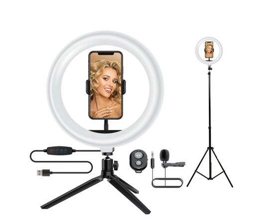 Набір блогера ACCLAB AL-LRSET2 5in1 Ring of Light, Holder, Tripod, mic., Bluetoot (1283126502064)