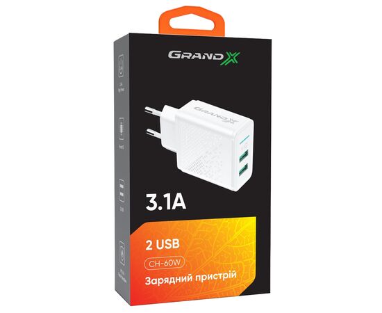 Зарядний пристрій Grand-X CH-60W, зображення 5 Зарядний пристрій Grand-X CH-60W, зображення 5