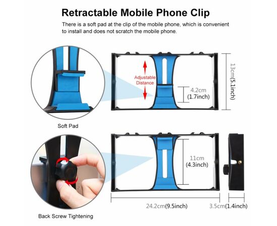 Набор блогера Puluz 4in1 (light, mount, phone holder, microphone) (PKT3023), изображение 2 Набор блогера Puluz 4in1 (light, mount, phone holder, microphone) (PKT3023), изображение 2