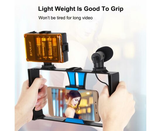 Набор блогера Puluz 4in1 (light, mount, phone holder, microphone) (PKT3023), изображение 4 Набор блогера Puluz 4in1 (light, mount, phone holder, microphone) (PKT3023), изображение 4