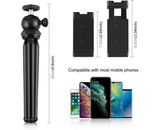 Набор блогера Puluz 4in1 (light, mount, phone holder, microphone) (PKT3094B), изображение 2 Набор блогера Puluz 4in1 (light, mount, phone holder, microphone) (PKT3094B), изображение 2
