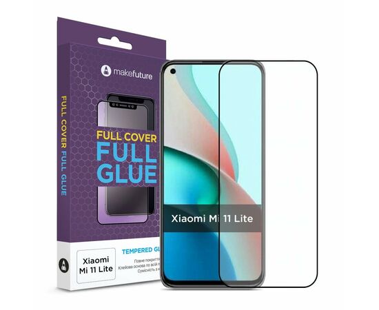 Скло захисне MakeFuture Full Cover Full Glue Xiaomi Mi 11 Lite (MGF-XM11L)