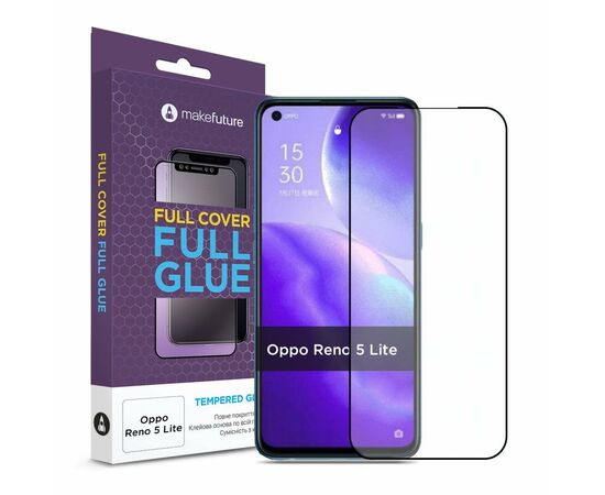 Стекло защитное MakeFuture Oppo Reno5 Lite Full Cover Full Glue (MGF-OPR5L)
