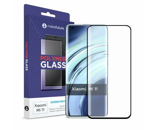Стекло защитное MakeFuture Xiaomi Mi 11 Polymer Glass (MGP-XM11)