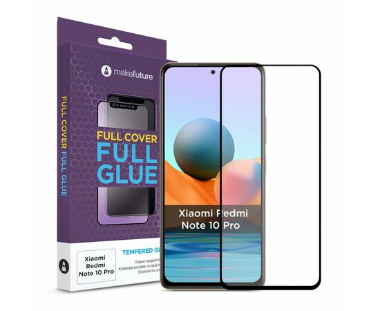 Скло захисне MakeFuture Xiaomi Redmi Note 10 Pro Full Cover Full Glue (MGF-XRN10P)