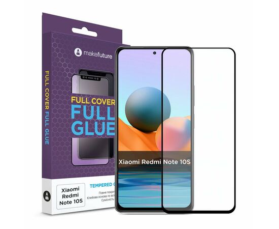 Стекло защитное MakeFuture Xiaomi Redmi Note 10S Full Cover Full Glue (MGF-XRN10S)