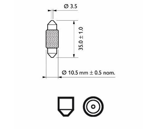 Автолампа Philips 10W (12854 CP), изображение 3 Автолампа Philips 10W (12854 CP), изображение 3