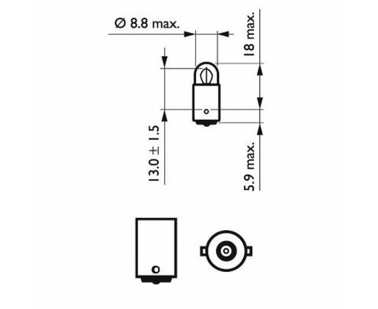 Автолампа Philips 2W (12913 CP), изображение 3 Автолампа Philips 2W (12913 CP), изображение 3