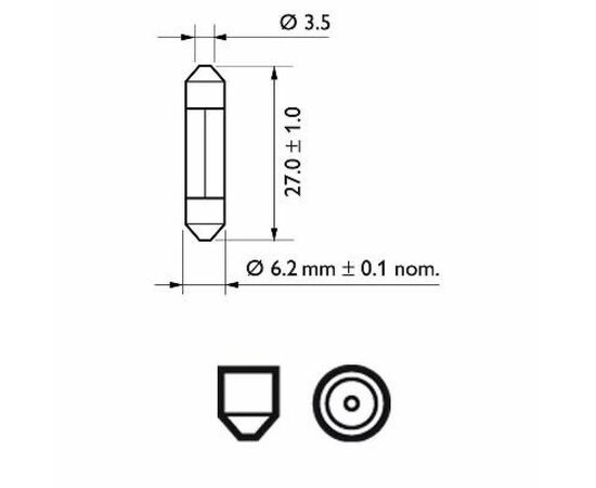Автолампа Philips 3W (12818 CP), изображение 3 Автолампа Philips 3W (12818 CP), изображение 3