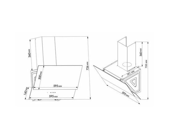 Вытяжка кухонная Eleyus LUNA 1200 LED 60 BL, изображение 8