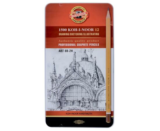 Олівець графітний Koh-i-Noor 1502.II Art, 8В-2Н, 12 шт. (1502012008PL)