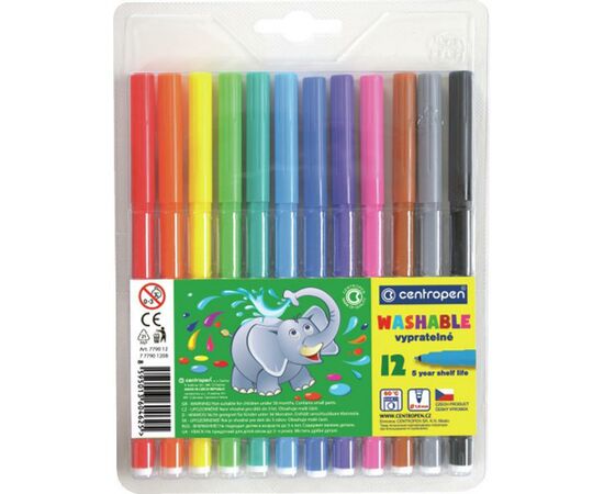 Фломастеры Centropen 7790/12 Washable, 12 colors (7790/12 ТП)