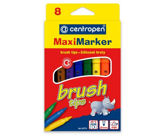 Фломастеры Centropen 8773 Maxi Brush tips, 8 colors (8773/08)