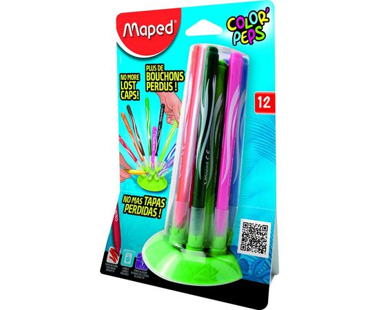 Фломастеры Maped COLOR PEPS JUNGLE Innovation, 12 цв. (MP.845445), изображение 2 Фломастеры Maped COLOR PEPS JUNGLE Innovation, 12 цв. (MP.845445), изображение 2