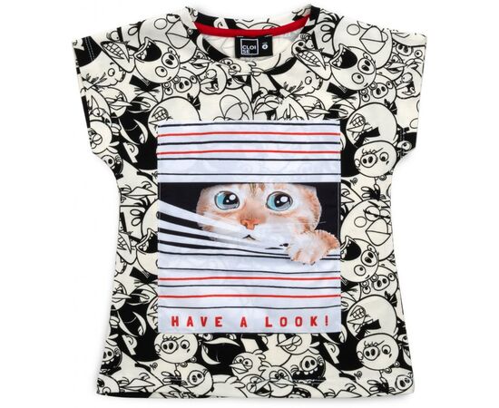 Футболка дитяча Cloise з котиком (CLO134005-140G-cream)