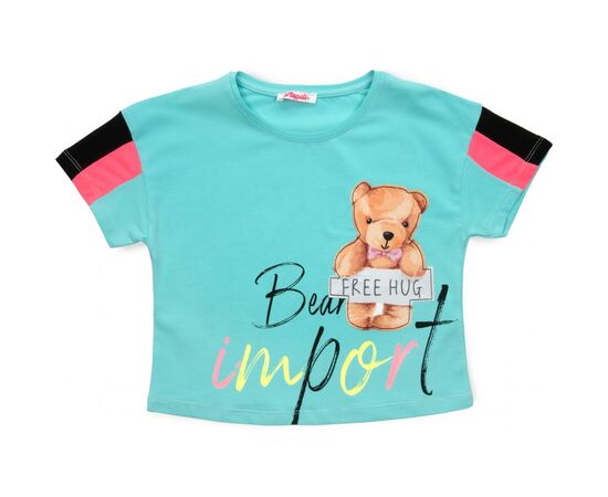 Футболка детская Matilda с мишкой (3023-176G-green)