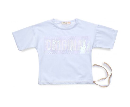 Футболка дитяча Smile з паєтками (3126-122G-white)