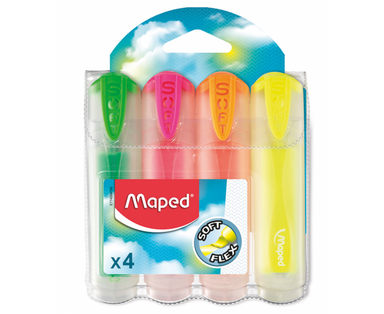 Набір маркерів Maped набір Fluo Peps Ultra Soft Transparent 1-5 мм 4 шт (MP.745947)