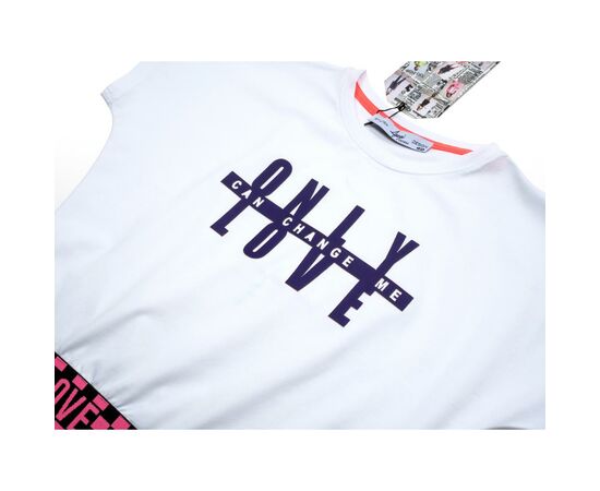 Футболка детская A-Yugi укороченная (4114-140-white), изображение 3 Футболка детская A-Yugi укороченная (4114-140-white), изображение 3