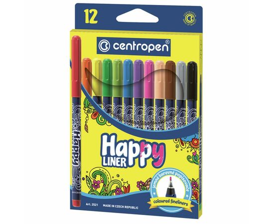 Лайнер Centropen набор Happy Liners 0.4 мм 12 шт 12 цветов (2521)