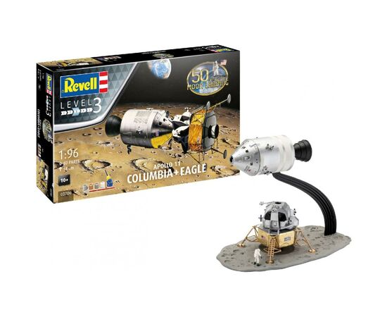 Сборная модель Revell Модули Колумбия и Орел миссии Аполлон 11 уровень 3, 1:96 (RVL-03700), изображение 2 Сборная модель Revell Модули Колумбия и Орел миссии Аполлон 11 уровень 3, 1:96 (RVL-03700), изображение 2