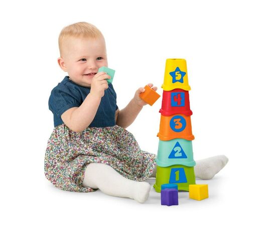 Развивающая игрушка Chicco Пирамидка Stacking Cups 2в1 (09373.00), изображение 7 Развивающая игрушка Chicco Пирамидка Stacking Cups 2в1 (09373.00), изображение 7