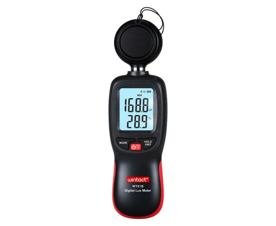 Вимірювач освітленості Wintact цифровий + термометр, Bluetooth 200000 Lux (WT81B)