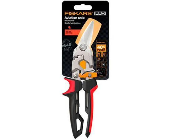 Ножницы по металлу Fiskars PowerGear Aviation Snip left (1027209) (1027209), изображение 3 Ножницы по металлу Fiskars PowerGear Aviation Snip left (1027209) (1027209), изображение 3