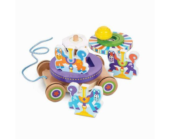 Развивающая игрушка Melissa&Doug Первая деревянная игрушка Карусель (MD13616), изображение 2 Развивающая игрушка Melissa&Doug Первая деревянная игрушка Карусель (MD13616), изображение 2