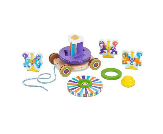 Развивающая игрушка Melissa&Doug Первая деревянная игрушка Карусель (MD13616), изображение 3 Развивающая игрушка Melissa&Doug Первая деревянная игрушка Карусель (MD13616), изображение 3