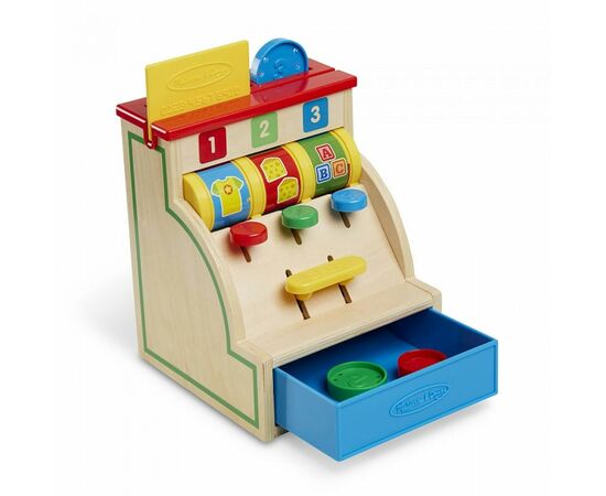 Развивающая игрушка Melissa&Doug Первый деревянный кассовый аппарат (MD3378), изображение 4 Развивающая игрушка Melissa&Doug Первый деревянный кассовый аппарат (MD3378), изображение 4