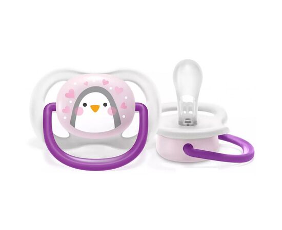 Пустышка Philips AVENT Ultra Air Animal для девочек 0-6 мес (SCF080/06), изображение 2 Пустышка Philips AVENT Ultra Air Animal для девочек 0-6 мес (SCF080/06), изображение 2