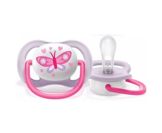 Пустышка Philips AVENT Ultra Air I love... для девочек 0-6 мес. (SCF080/02), изображение 3 Пустышка Philips AVENT Ultra Air I love... для девочек 0-6 мес. (SCF080/02), изображение 3
