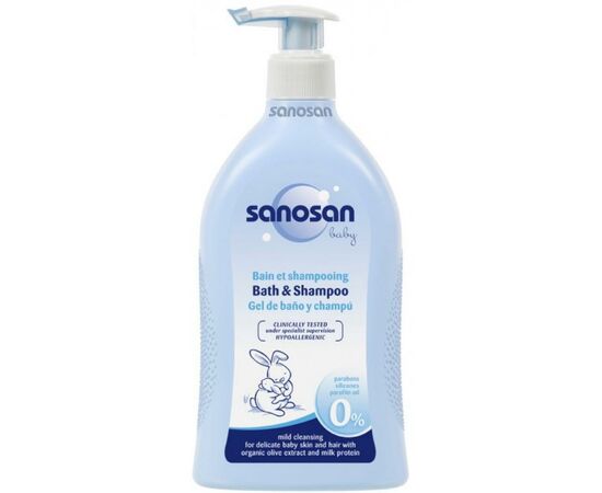 Детский шампунь Sanosan Baby гель для купания 2 в 1, 500 мл (4003583190256)