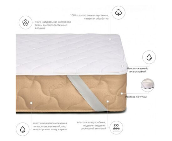 Наматрасник MirSon 953 Natural Line Стандарт Eco 140x200 см (2200000837738), изображение 2 Наматрасник MirSon 953 Natural Line Стандарт Eco 140x200 см (2200000837738), изображение 2